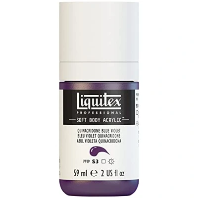 Afbeelding van Liquitex 1959118 Professional Acrylfarbe Soft Body Künstlerfarbe in cremiger deckender Konsistenz, hohe Pigmentierung, lichtecht &amp; alterungsbeständig, 59ml Flasche Quinacridone Blauviolett