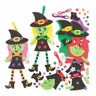 Afbeelding van Baker Ross FE689 Halloween kralen knutselset voor kinderen Pak van 5, Heks Decoratie set, Kunstactiviteiten om te maken en versieren