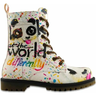 Afbeelding van GOBY Look At The Worl Differently Enkellaarsjes Damesboots Laarzen Hoge kwaliteit Handmade Maat 35