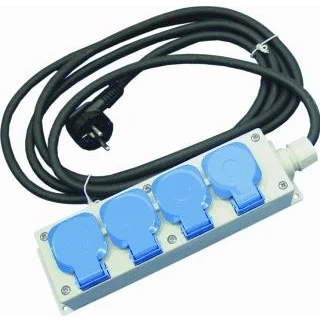 Afbeelding van Hateha nylon wand contactdoos randaarde bd16 01 4 voudig snr3 12 814 010