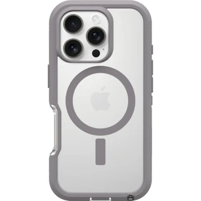 Afbeelding van OtterBox Defender Series XT MagSafe hoes voor iPhone 16 Pro, schokbestendig, valbestendig, ultrarobuust, 7x getest volgens militaire standaard, Transparent/Grijs