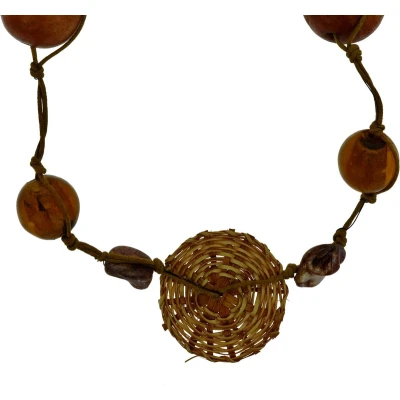 Afbeelding van Behave Lange bruine ketting met kralen