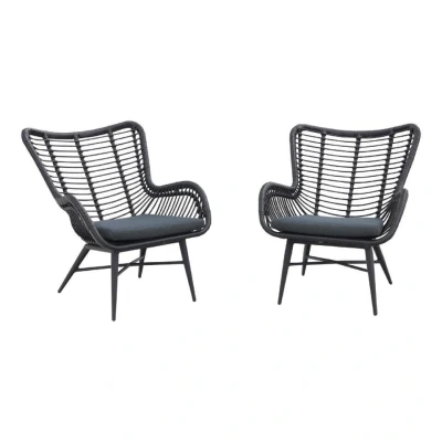 Afbeelding van VDG Jasmine loungestoelen set black