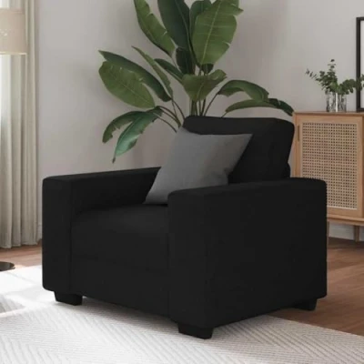 Afbeelding van vidaXL Fauteuil 60 cm stof zwart