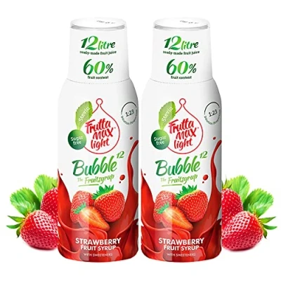 Afbeelding van 2 x Light Low Carb Fitness Siroop van FruttaMax Nul Suiker Met Stevia 50 60% fruitinhoud (2 500ml) Aardbei Light)
