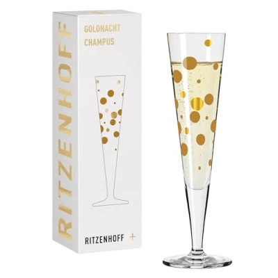 Afbeelding van RITZENHOFF 1071041 champagneglas 200 ml Serie Goldnacht nr. 41 designerstuk met echt goud Made in Germany