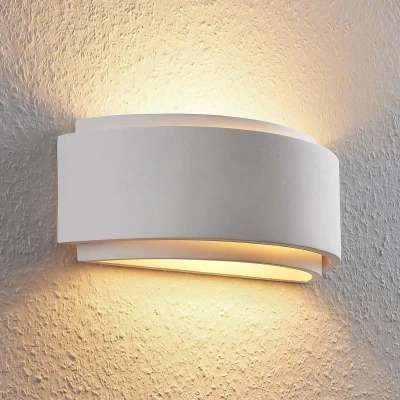 Afbeelding van Lindby wandlamp 1licht gips H: 13 cm E14 wit
