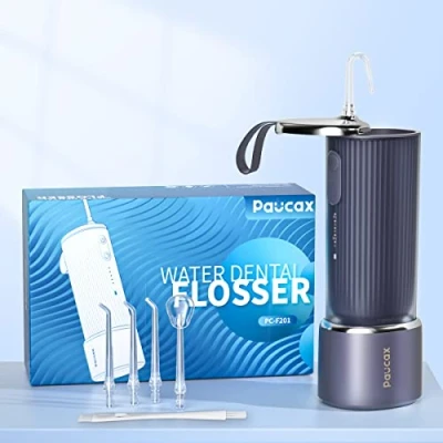 Afbeelding van CARER SPARK monddouche met zelfreinigende modus, draagbare voor tandreiniging 4 modi en 5 stuks. IPX7 waterdichte USB oplader reizen thuisgebruik
