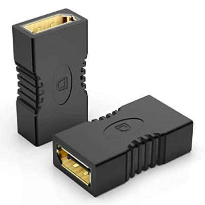 Afbeelding van J&amp;D DisplayPort Adapters Koppeling, 2 pack Vergulde 4K DP Vrouwelijke naar Koppeling Verlenger, Ondersteuning voor 3D Ethernet