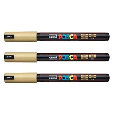 Afbeelding van POSCA PC 1MR van Uni Ball [Pack 3] Goud