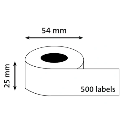 Afbeelding van Dymo 11352 (S0722520) Etiket Zwart op wit (25 mm x 54 mm)