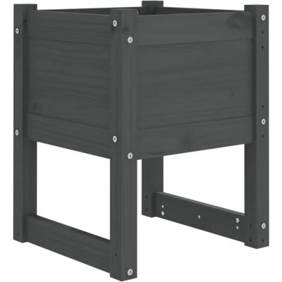 Afbeelding van Plantenbak 40x40x52,5 cm massief grenenhout grijs