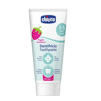 Afbeelding van Chicco Tandpasta, aardbeiensmaak met fluoride.