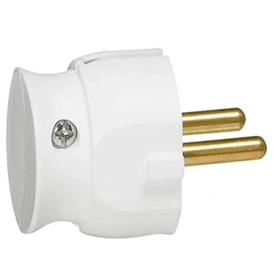 Afbeelding van Legrand Extra platte stekker zonder aarding 16A zijuitgang blister wit