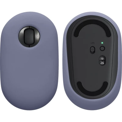 Afbeelding van kwmobile Siliconen beschermhoes compatibel met Logitech Pebble Mouse Zachte muis hoes Meer grip Deels doorschijnend lavendel