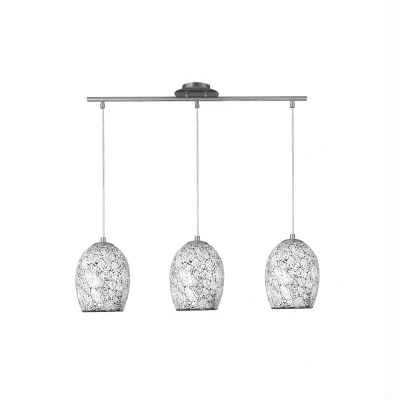 Afbeelding van Searchlight Crackle Hanglamp 75 X 18 147 Cm Wit Craquelé Glas