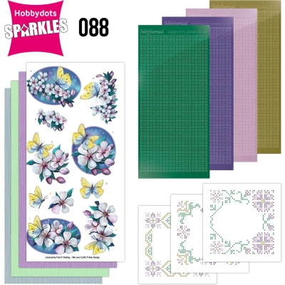 Afbeelding van Sparkles Set 88 Amy Design Butterfly and Flowers