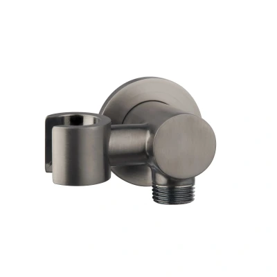 Afbeelding van Doucheaansluiting BWS Handdouchehouder Rond Met Kantelbare Opsteek 1/2&quot; Messing Gunmetal