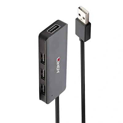 Afbeelding van LINDY 42986 USB 2.0 hub 4 poorten Zwart