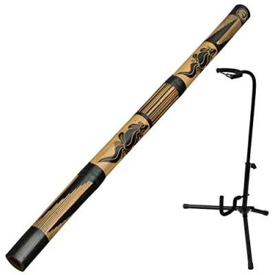 Afbeelding van Bamboe Didgeridoo 120cm inclusief bijpassende stabiele didgeridoostandaard. voor beginners bekijk de video!