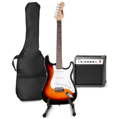 Afbeelding van MAX GigKit elektrische gitaar set met o.a. gitaarstandaard Sunburst