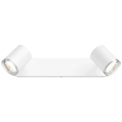 Afbeelding van Philips Lighting Hue LED plafondlamp voor badkamers 871951434087900 White Amb. Adore Spot 2 flg. weiß 2x350lm inkl. Dimmschalter GU10 10 W