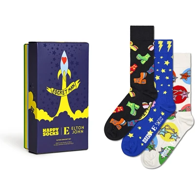 Afbeelding van Happy Socks giftbox 3P sokken elton john multi (Elton John) 36 40