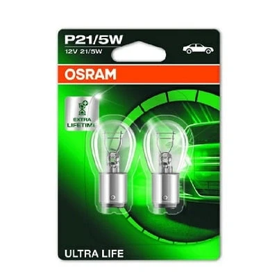 Afbeelding van Osram Gloeilamp P21/5W 12V Ultra Life BAY15d 2 Stuks