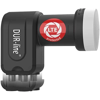 Afbeelding van DUR line + Ultra Quad LNB 4 deelnemers zwart met LTE filter [ zeer goed *] voudig, digitaal bescherming tegen weersinvloeden, Full HD, 4K, premium kwaliteit