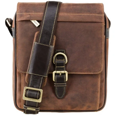 Afbeelding van Visconti Link Messenger Bag leder Geolied leer kwaliteit