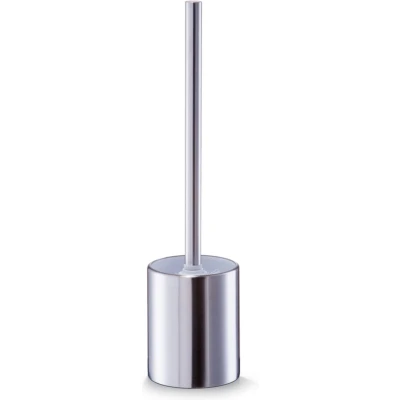 Afbeelding van WC/Toiletborstel in houder RVS/edelstaal zilver D8 x 34 cm Toiletborstels