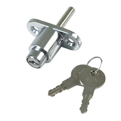 Afbeelding van Amig Veiligheidsslot voor schuiframen model 45 overslagsluiting met 2 sleutels + schroeven de installatie van verchroomd staal Afmetingen: 53 x 23 mm