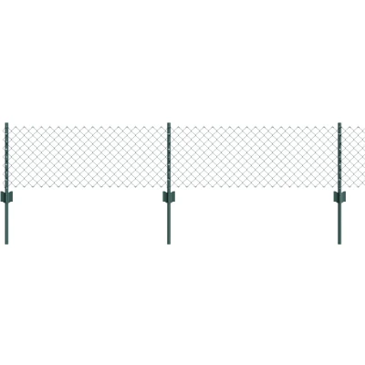Afbeelding van vidaXL Kettenscherm met 10 U Posts Groen 0.4x10 m Staal
