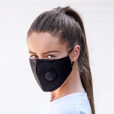 Afbeelding van Premium kwaliteit katoen mondkapje mondmasker gezichtsmasker Herbruikbaar / Wasbaar Zwart met filter