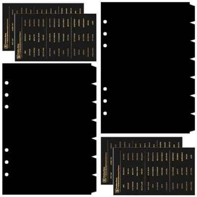Afbeelding van DY.2ten Zwarte bindmiddelverdelers voor ringband met 6 gaten, 1/7 gesneden lipjes, A5 formaat, stevige kunststof verdelers 7 tabbladen school, kantoor, thuis, 2 sets, 14 verdelers,