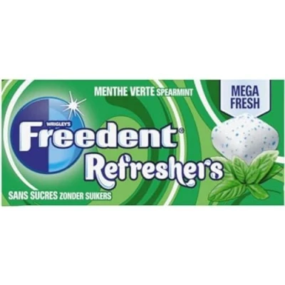 Afbeelding van FREEDENT REFRESHERS Kauwgom Muntgroen 1 verpakking met 8 blokjes 17,9 g