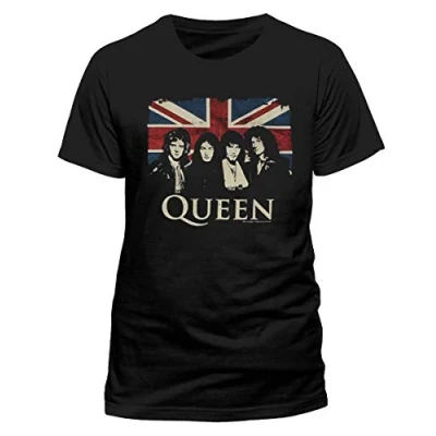 Afbeelding van Queen Union Jack Heren T shirt L Blauw