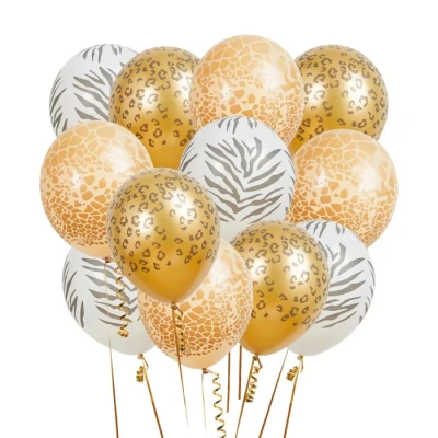 Afbeelding van Dieren print ballonnen Safari 10 delig