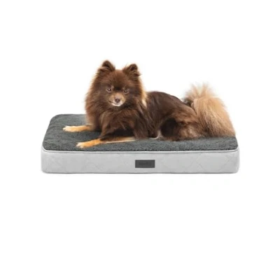 Afbeelding van lionto orthopedisch hondenbed, 60 x 40 8 cm, robuust hondenkussen met zacht pluche, afneembare en wasbare hoes, waterafstotend, geschikt voor kleine grote honden katten, grijs