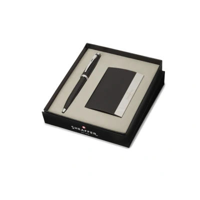 Afbeelding van Giftset Sheaffer 100 Glossy Black CT &amp; Business Card Holder