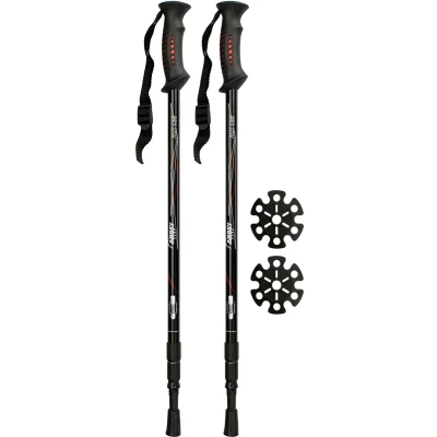 Afbeelding van Wandelstok Abbey Telescopisch Verstelbaar Anti shock Zwart Rood Wit