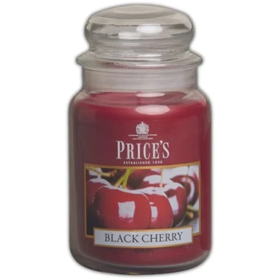 Afbeelding van Prices&#039;s Price &#039;s Kaarsen grote Jar Black Cherry, zwart