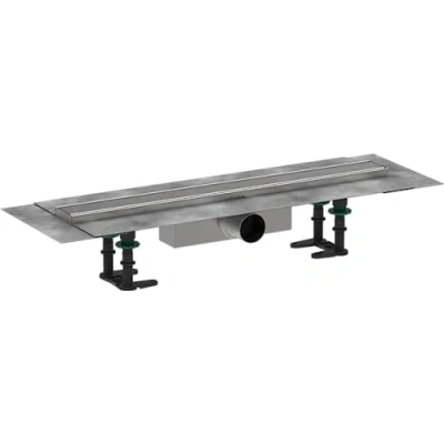 Afbeelding van hansgrohe RainDrain Compact 56174800 Douchegoot 600 voor standaardinstallatie, geborsteld roestvrij staal, complete set