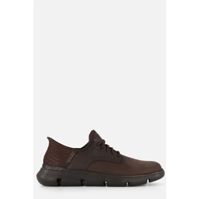 Afbeelding van Skechers Garzagervin Sneakers laag, Heren, Maat: 42, Chocolate Leer/ synthetisch