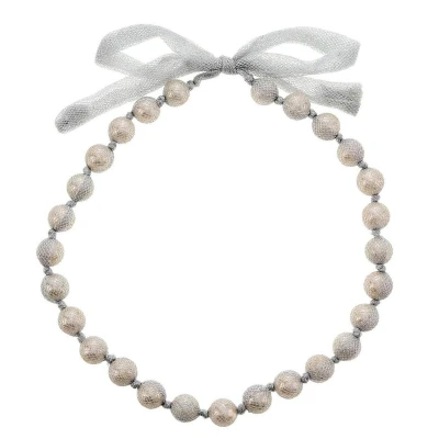 Afbeelding van Behave Lange ketting met parels en zilverkleurig lint
