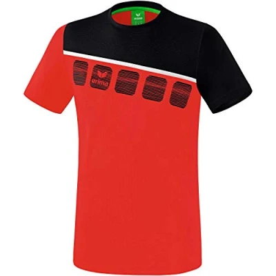 Afbeelding van Erima 5 C T shirt rood/zwart/wit