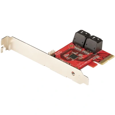Afbeelding van StarTech.com 4 Port SATA PCIe Kaart, PCI Express Uitbreidingskaart, 6Gbps, Low/Full Profile, St