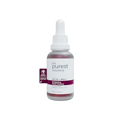 Afbeelding van The Purest Solutions AHA 10% + BHA 2% Peeling Solution Exfoliating Facial Vegan Hyaluronzuur Acne Littekens Talg balanceren Vergrote en verstopte poriën Vermoeide huid