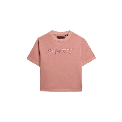 Afbeelding van Superdry Embroidered CORE LOGO Tshirt print, Dames, Maat: 44, Ash rose
