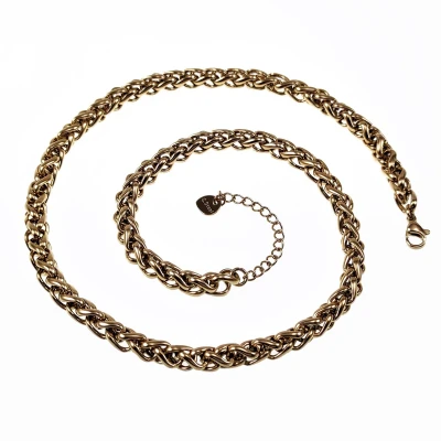 Afbeelding van 47cm x 6mm Vossenstaart Ketting Dames Stalen Goudkleur Verstelbaar Schakelketting